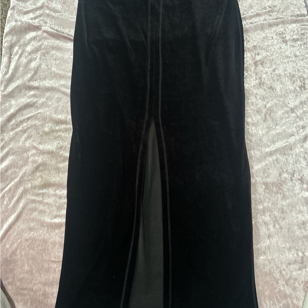 Vintage 90s Energie Black Velvet Maxi Skirt - Y2K Goth, Size M